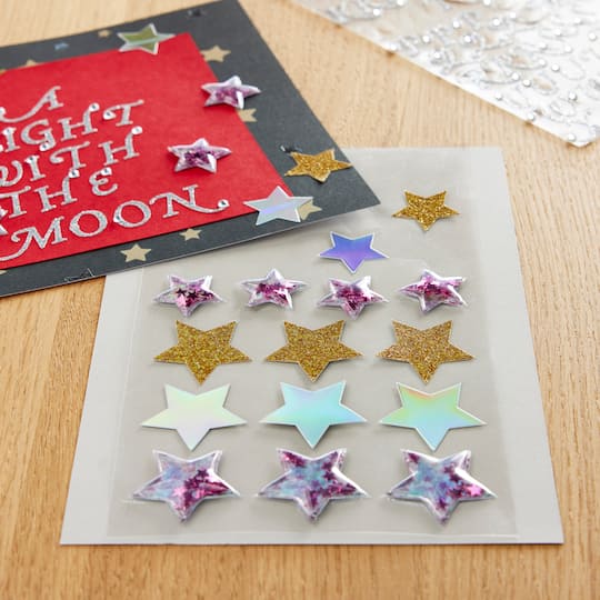 12 Packs: 25 ct. (300 total) Sparkle Mix Star Stickers by Recollections™